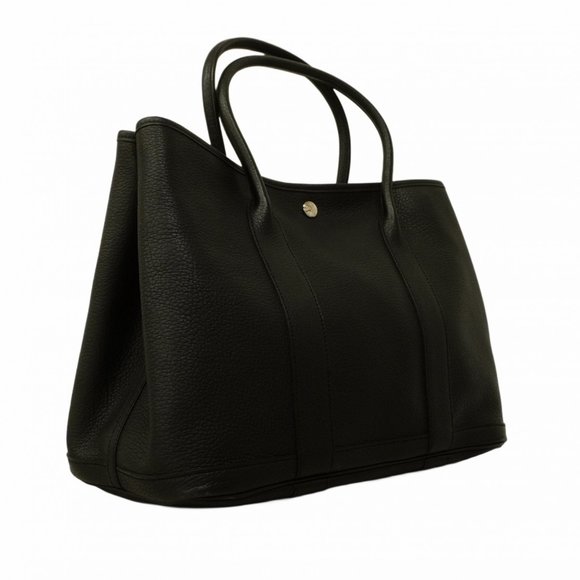 HERMES Garden Negonda Black L Engraved Handbag - Picture 2 of 10